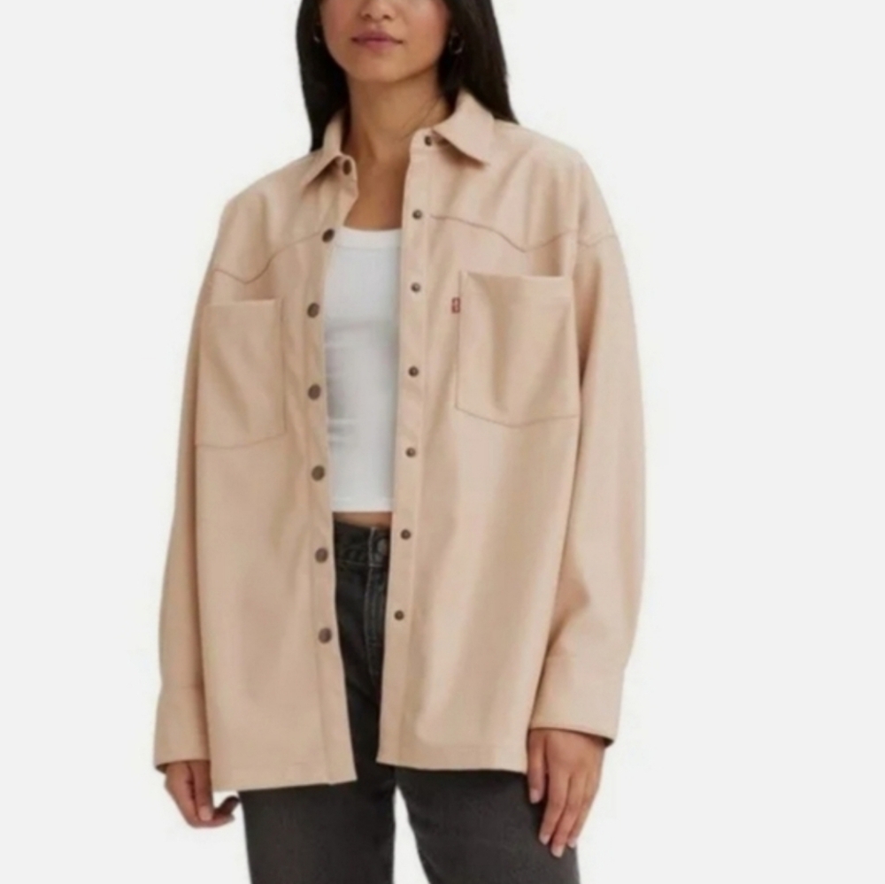 LEVI'S Women's Gia Faux-Leather Shirt